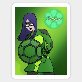 Caitlyn as a Turtle Superhero! Sticker